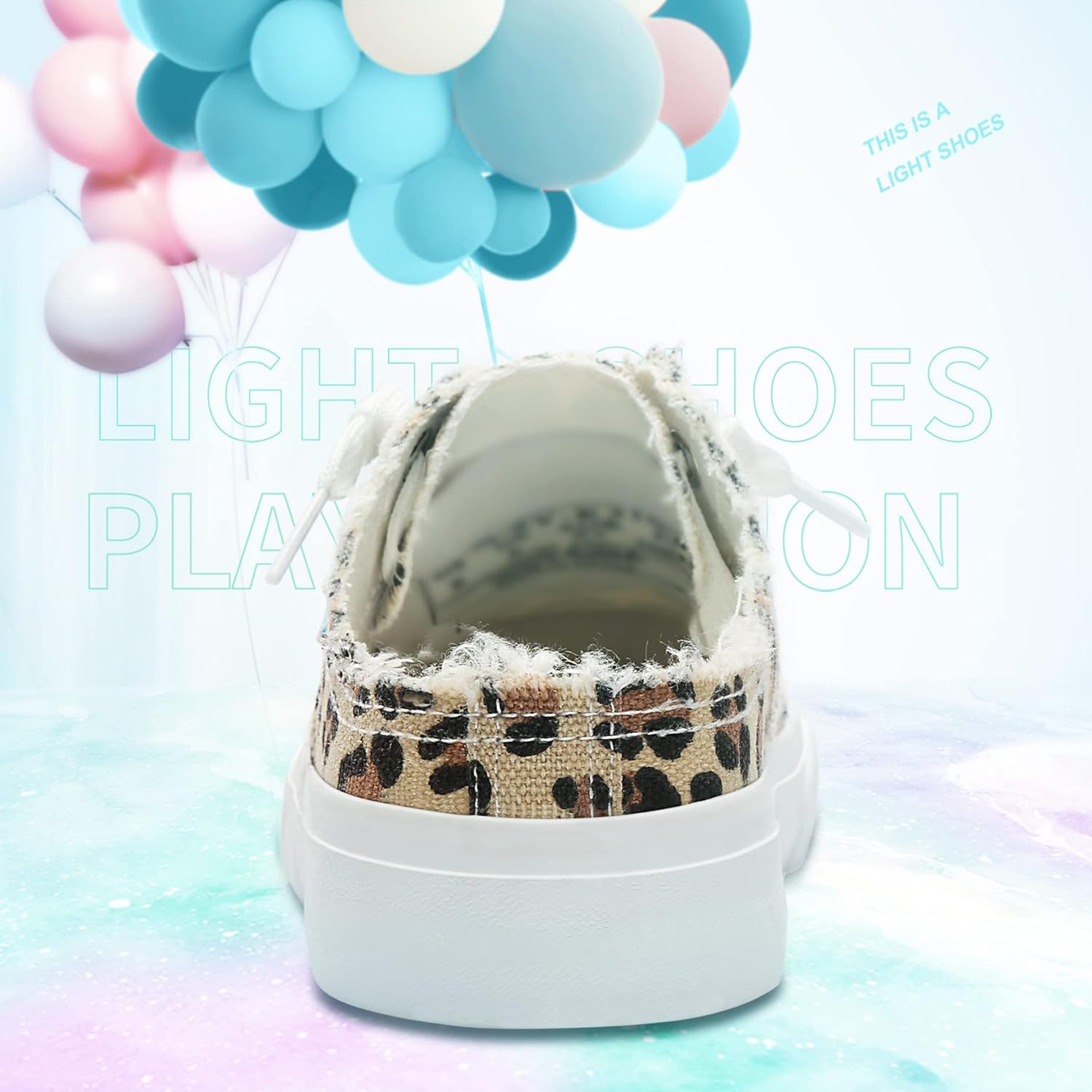 Obtaom Women Canvas Mules Memory Foam Clipper Fashion Sneakers Comfortable Slip-On Mule Backless Holiday Shoes - Image 4