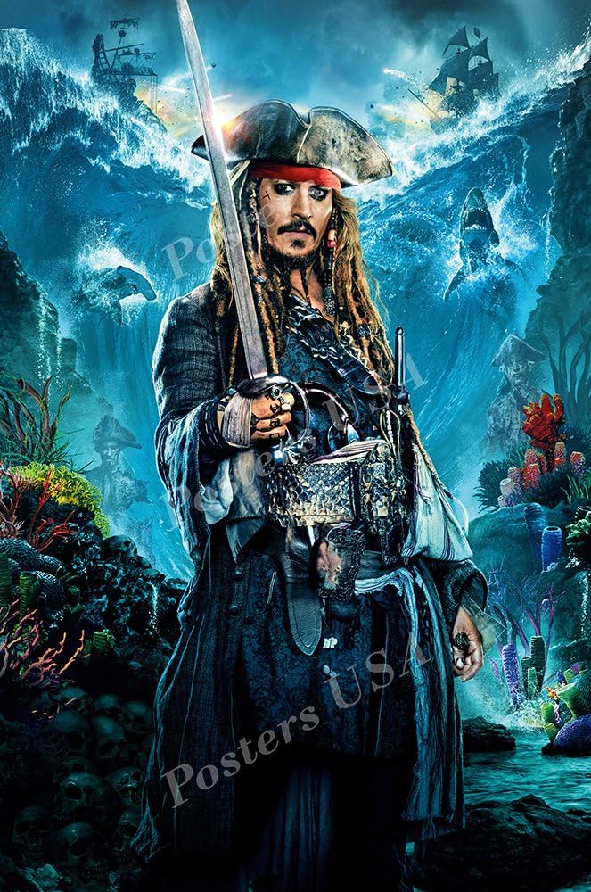 Yifantacy Posters USA Pirates of The Carribean Jack Sparrow Textless Dead Men Tell No Tales Movie Poster Glossy Finish - FIL672 (16" x 24" (41cm x 61cm))