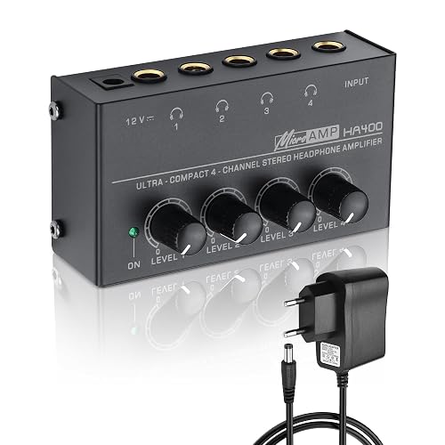 SinLoon HA400 4 canaux amplificateur de Casque stéréo, métal Mini