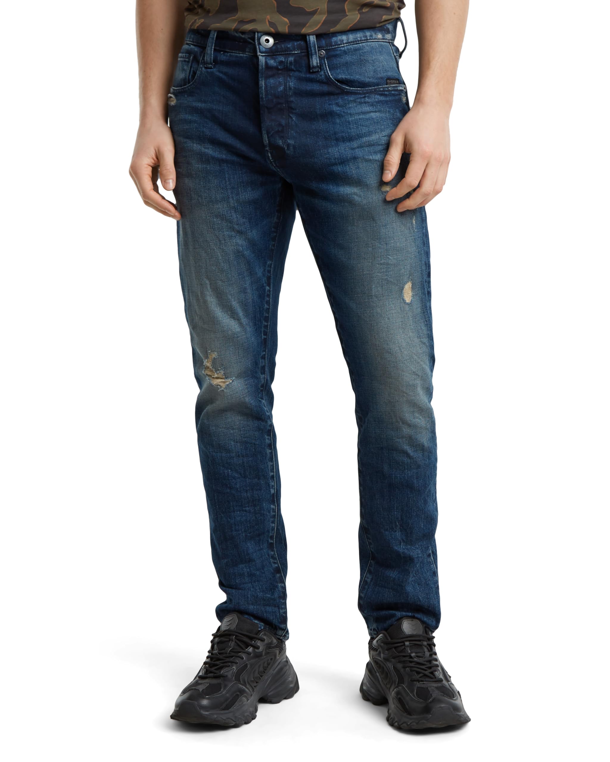 G-Star Men's 3301 Slim Jeans, Blue (worn in mountain dusk destroyed 51001-D498-G816), 34W / 34L