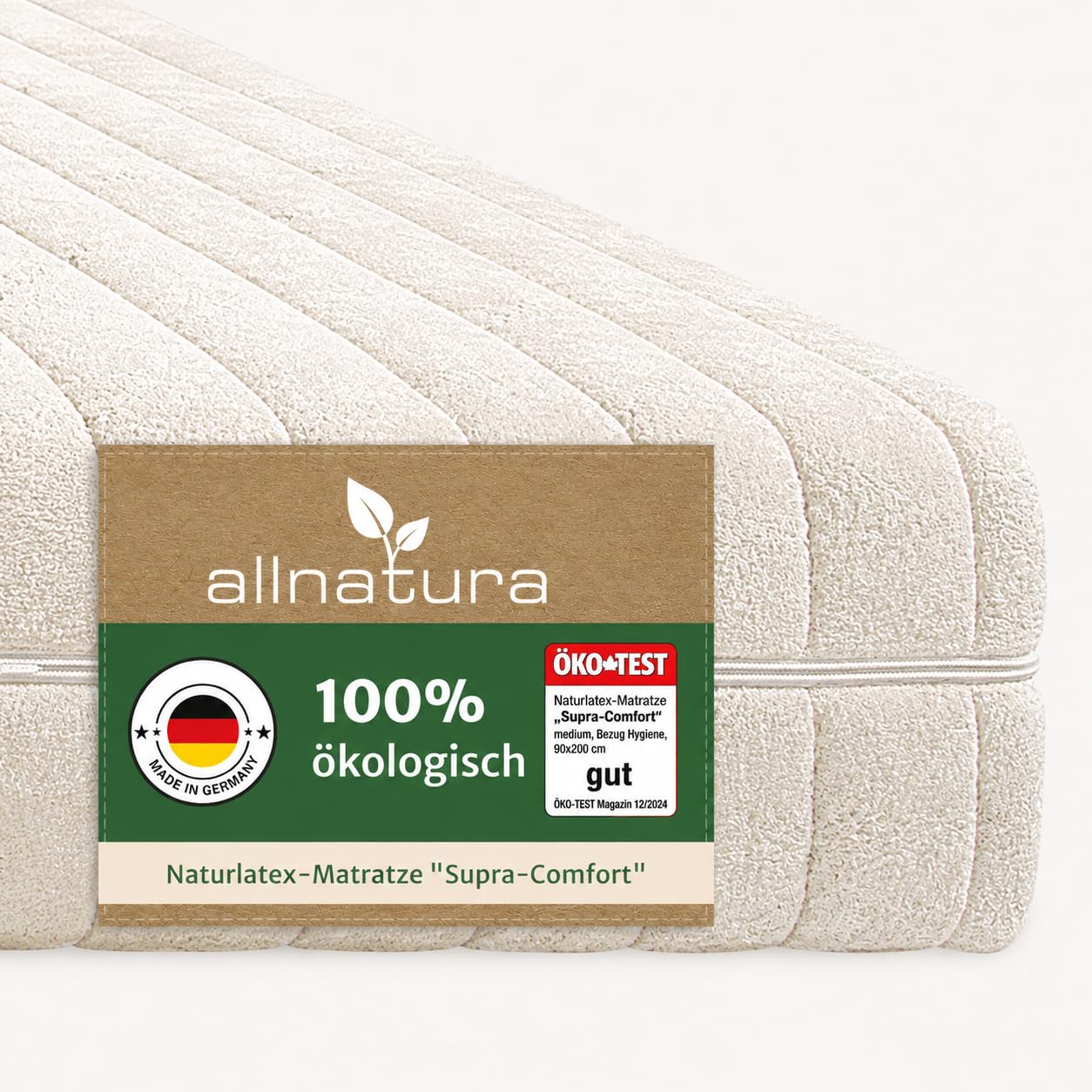 allnatura Supra-Comfort - Colchón de látex natural con 7 zonas, 90 x 200 cm, H3 med