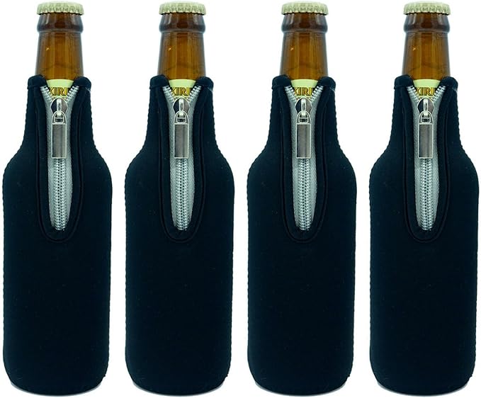 Wommty 6 Pack Neoprene Zipper Beer Coolers Coolies Insulator Beer