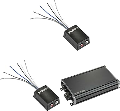 KICKER CX360.4 4-Channel Amplifier & 2 KISLOC2 Line Output Converter Bundle