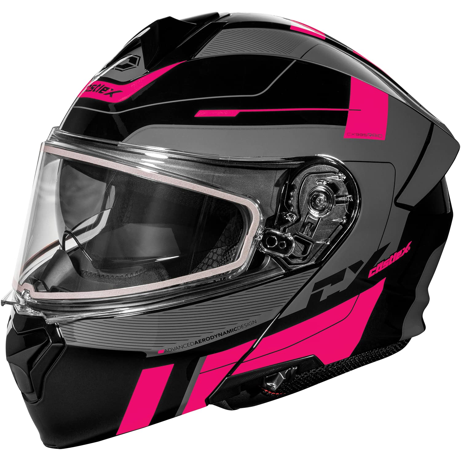 Castle X CX935 Raid Modular Snow Helmet (Gloss Pink Glo/Charcoal - X-Large)