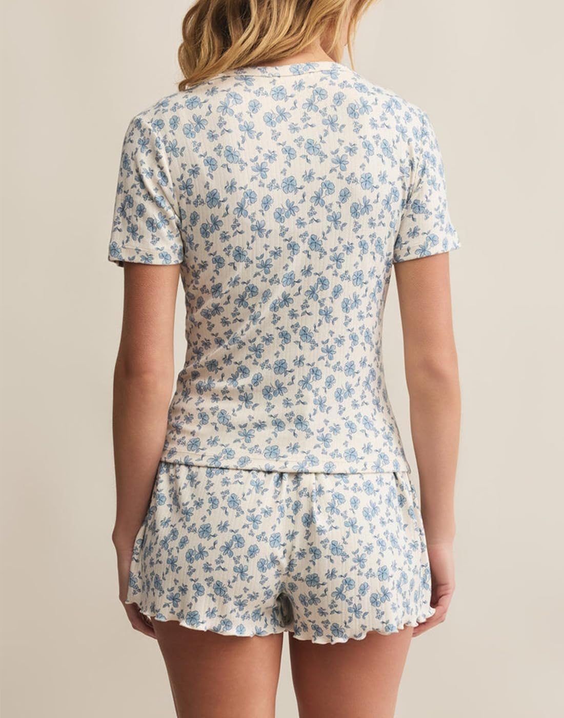 Lacozy Cute Pajama Sets for Women 2 Piece Short Sleeve Floral Print Button Shirt and Short Pj Sets Woman Y2K Sleepwear - Image 4