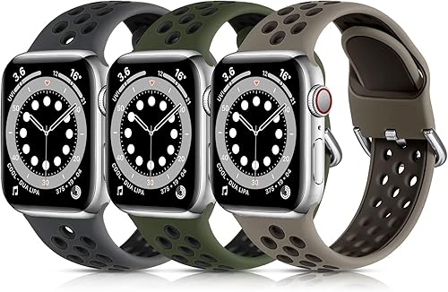 Lerobo Paquete de 3 correas compatibles con Apple Watch Series 8 7 6 5 4 3 2 1 SE Ultra Band de 1.929 in, 1.772 in, 1.732 in, 1.654 in, 1.614 in,