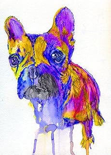 Abstract French Bulldog Art Print, Frenchie Owner Gift, Bulldog Mom Gift, French Bulldog Art, Frenchie Decor, Colorful French Bulldog Wall Hanging Print