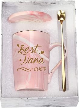 Best Nana Ever Mug Best Nana Coffee Mug Nana Mug Gifts Birthday Mothers Day Gifts for Mom Grandma from Grandkids Granddaughter Grandson Grandchildren Gifts 14 Ounce Pink with Gift Box