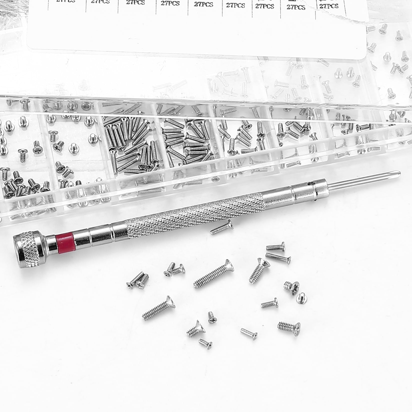 Set di 486 viti piccole dimensioni, viti occhiali, M1.2 M1.4 M2, viti riparazione mini, viti orologi micro, viti orologi computer