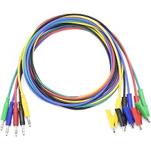 14AWG Heavy Duty Test Leads 4mm Banana Plugs to Alligator Clips Flexible Cable Wire Set for Multimeter Electrical Testing 5 Colors 6 Feet