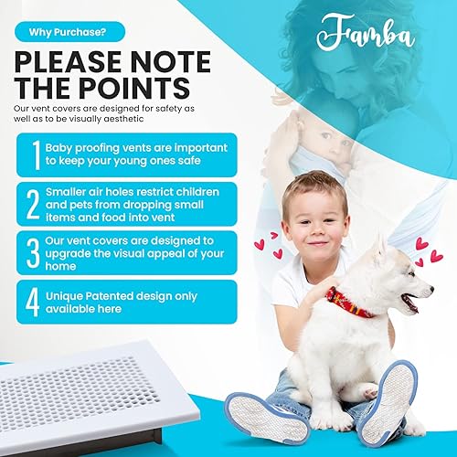Miniatura 5 de Famba Cubierta de ventilación a prueba de bebés para el piso del hogar, cubierta de ventilación de piso de silicona suave a prueba de niños, atrapa
