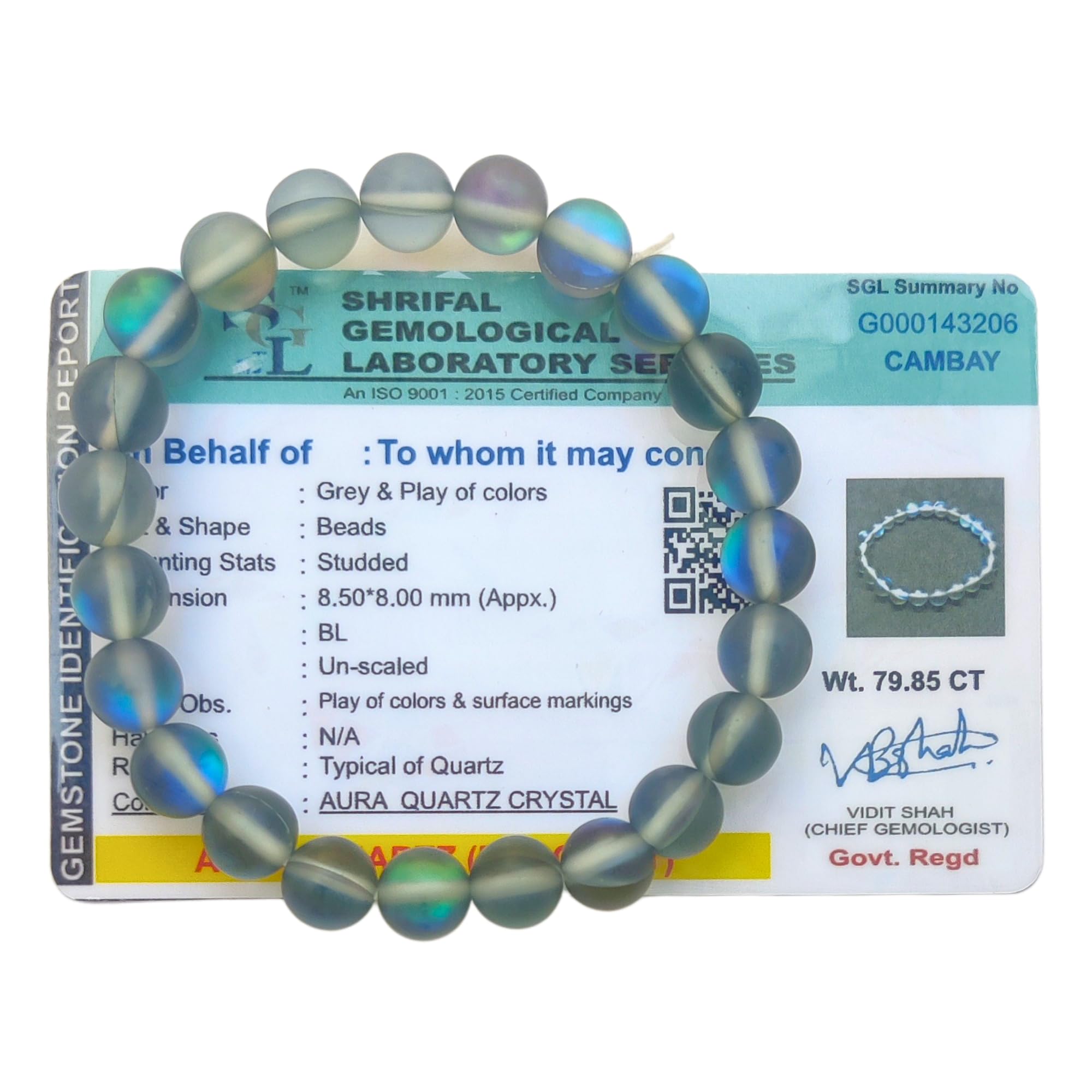 Apnisanskriti Premium Aura Quartz Grey Colour Stone Bracelet for Men and Women (Free Size, AAA Quality, Lab Certified) Natural Stone - Pack of 1 (B0CCDW84JT) Amazon Price History, Amazon Price Tracker