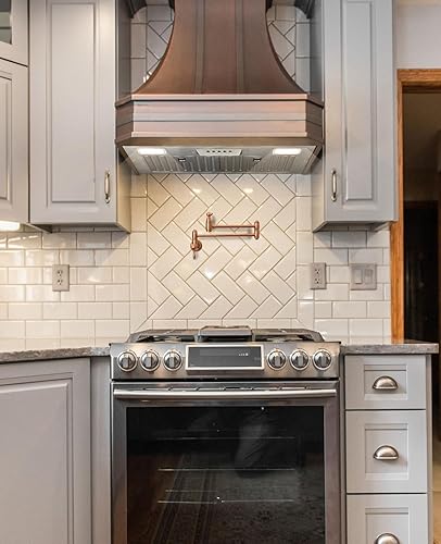 Miniatura 6 de Akicon Campana extractora integradainsertada, ultra silenciosa, potente succión de acero inoxidable con conductos de ventilación con luces LED y