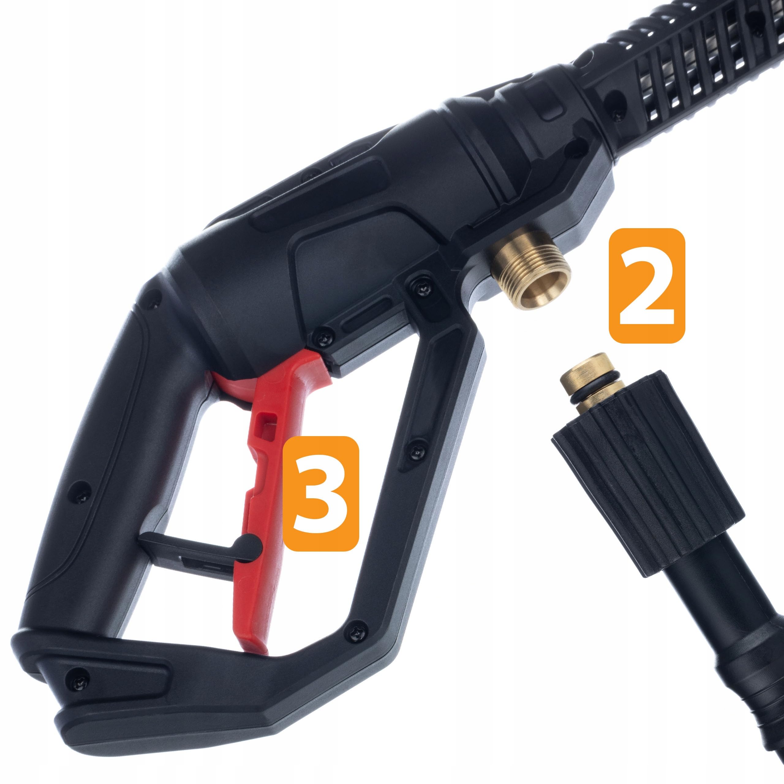 Rosfix Set Pro Clean Gun PCG1 – Pistola de alta presión con conector M22 x 1,5 + lanza + 1 L pistola de espuma | 4000 PSI | Núcleo de latón | Repuesto para limpiadores de alta presión Kärcher, Bosch