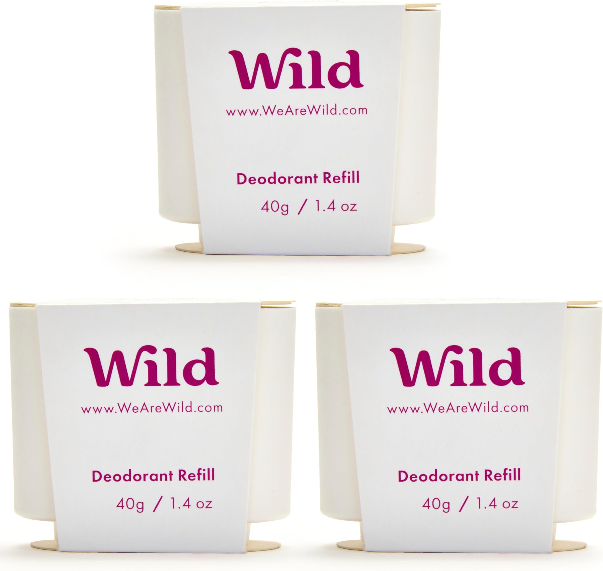 Natural Refillable Deodorant - Coconut & Vanilla Refill Trio Pack - Vegan & Eco-Friendly - Aluminium Free - Long Lasting Protection - Natural Ingredients - 3 Pack of 40g Refills