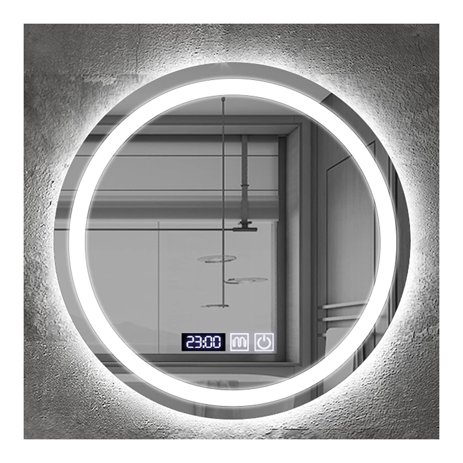 Miroir salle de bain antibuée avec éclairage DEL réglable