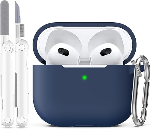 Miniatura 55 de Funda para AirPods con llavero, protección completa, de silicona, accesorios para AirPods, funda para hombres, mujeres y adolescentes, con estuche