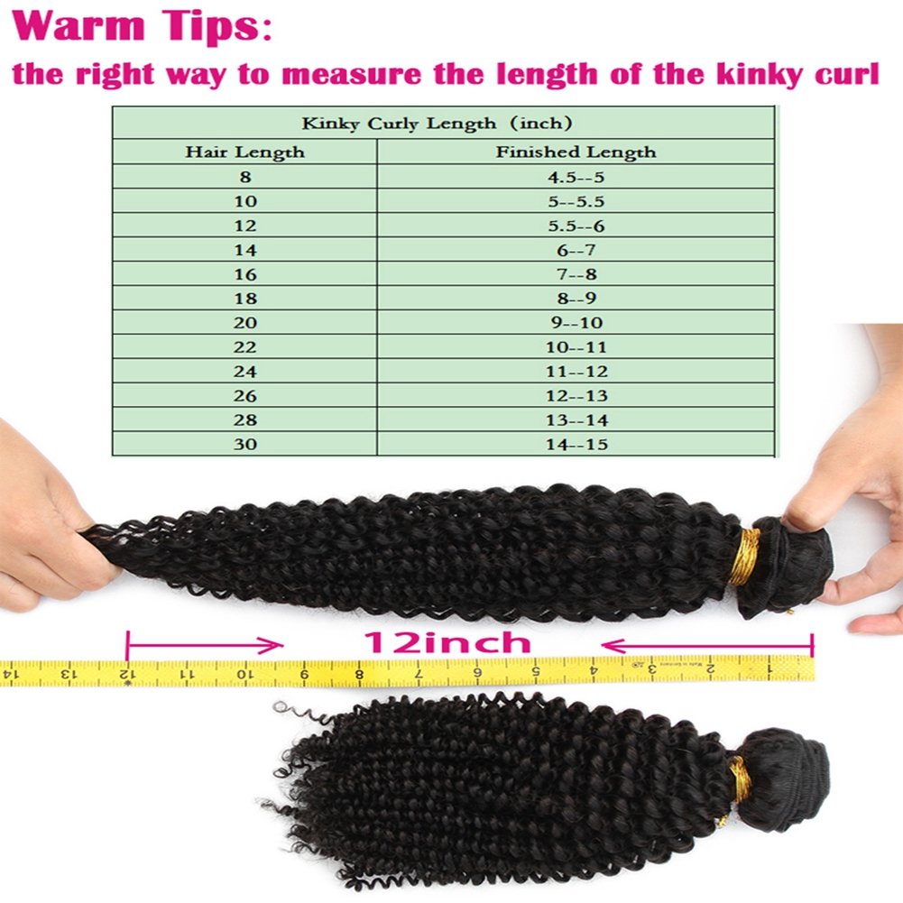 Liberty Hair 16inch 100% Virgin Mongolian Kinky Curly Natural Human Hair Extensions 5A Quality Colour 1B