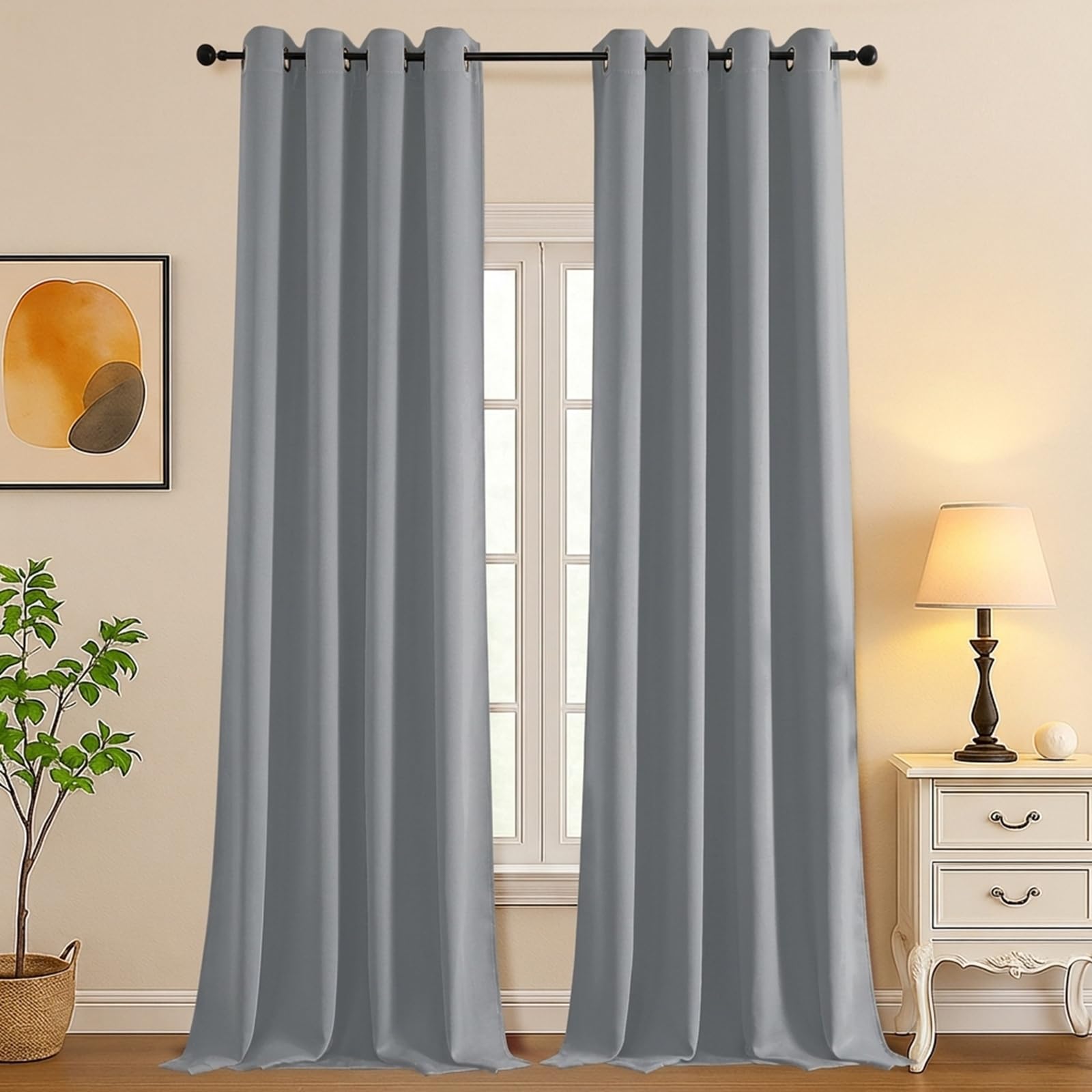 Simplebrand Silver Grey Extra Long 10ft Curtains