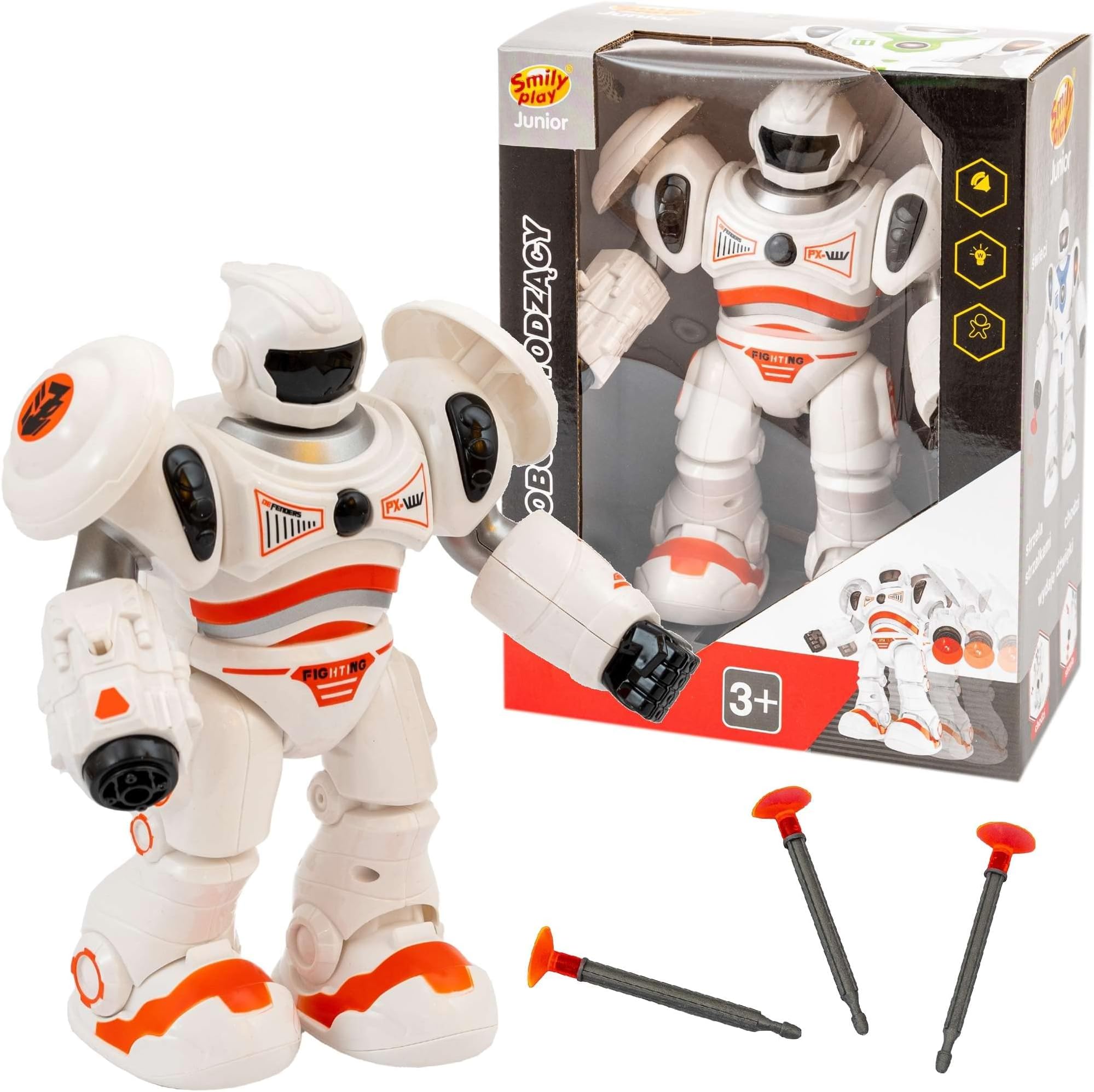 Smily Play White and Orange Running Robot 20 cm + 3 Arrows