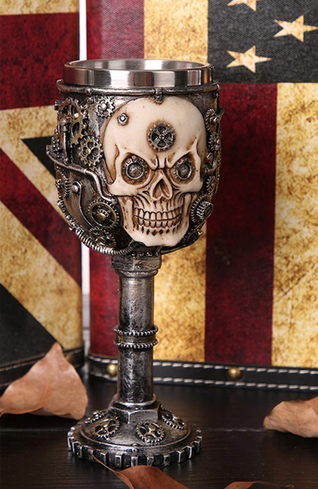 TIED RIBBONS Skull Skeleton Wine Glass for Bar Office Party Home (7 X 18.2 Cm, Multicolor) - Birthday Fathers Day Gift for Dad