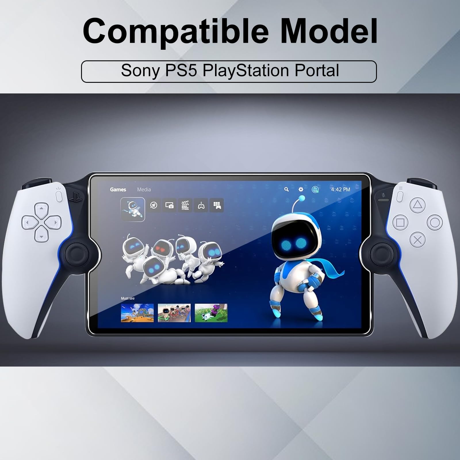 2 Piezas Protector de pantalla para Sony PlayStation Portal, Premium Cristal Vidrio Templado 9H Dureza, Anti-Arañazos, Alta Definicion Transparente Protector de Pantalla