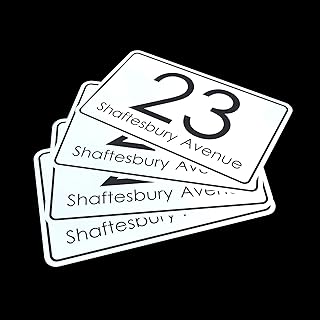 Personalised Printed Wheelie Bin Number Stickers with number and road Name - A6 Vinyl Waste Container Decals - set of 4