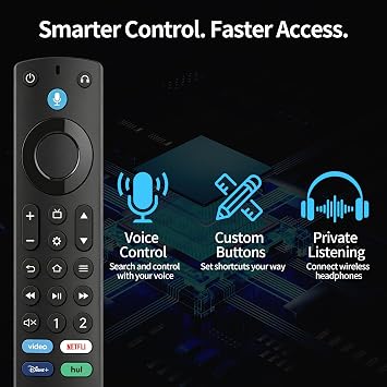 Voice Remote Control Compatible with FireStick 4K Max, 4K, Lite & HD, Works with Fire Edition Smart TVs Including Insignia, Toshiba & Select TCL Series, Bluetooth Pairing