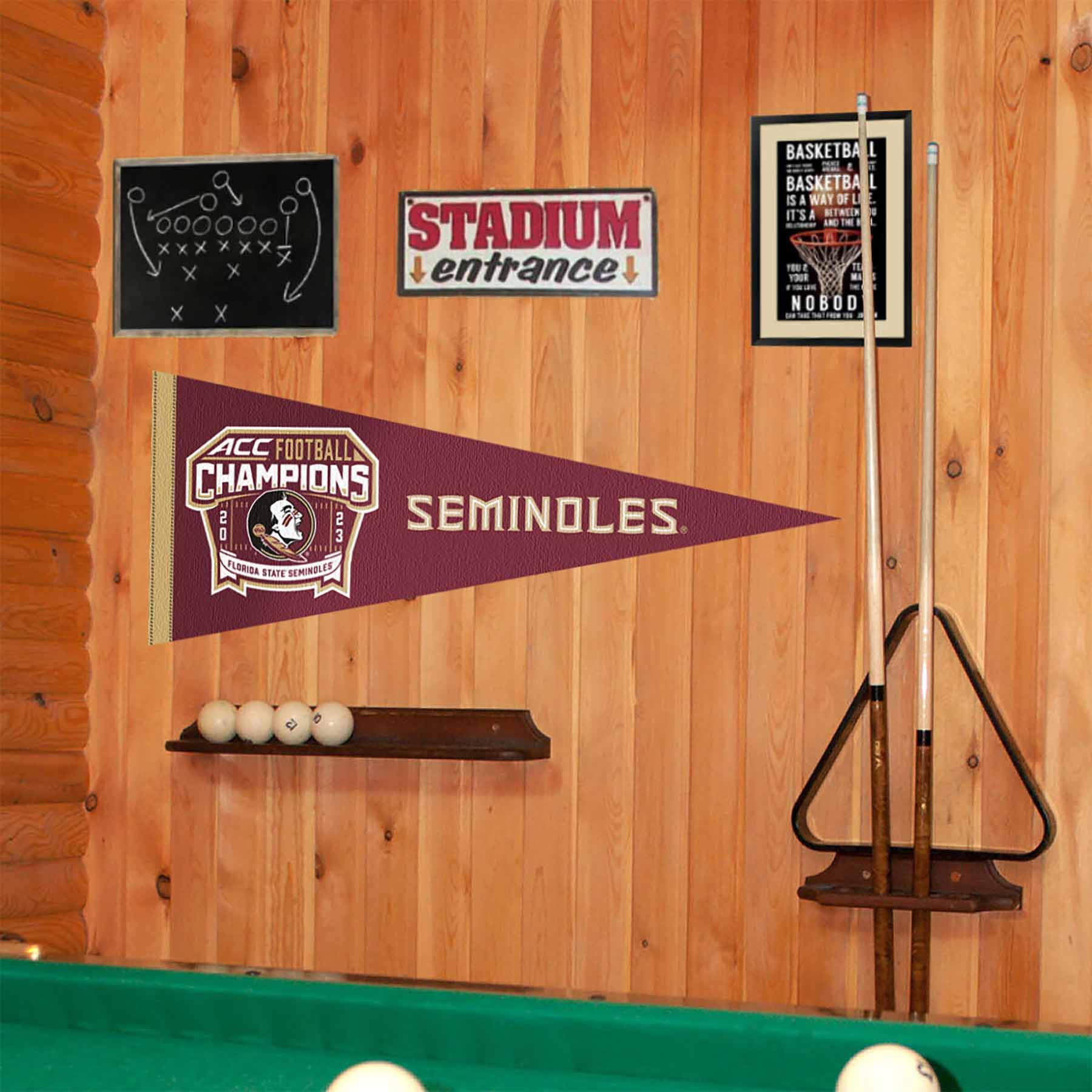 College Flags & Banners Co. Florida State FSU Noles Acc 2023 Football Champions Pennant Flag