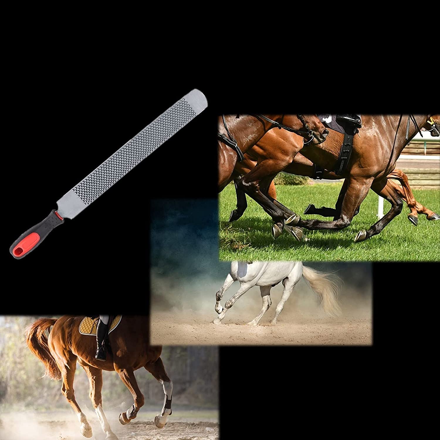 Zerodis Herramientas de Corte de pezuña Raspador de pezuña de Doble Cara Archivo de pezuña de Caballo Cuidado de pezuñas para Caballos Herramienta Profesional de herrador