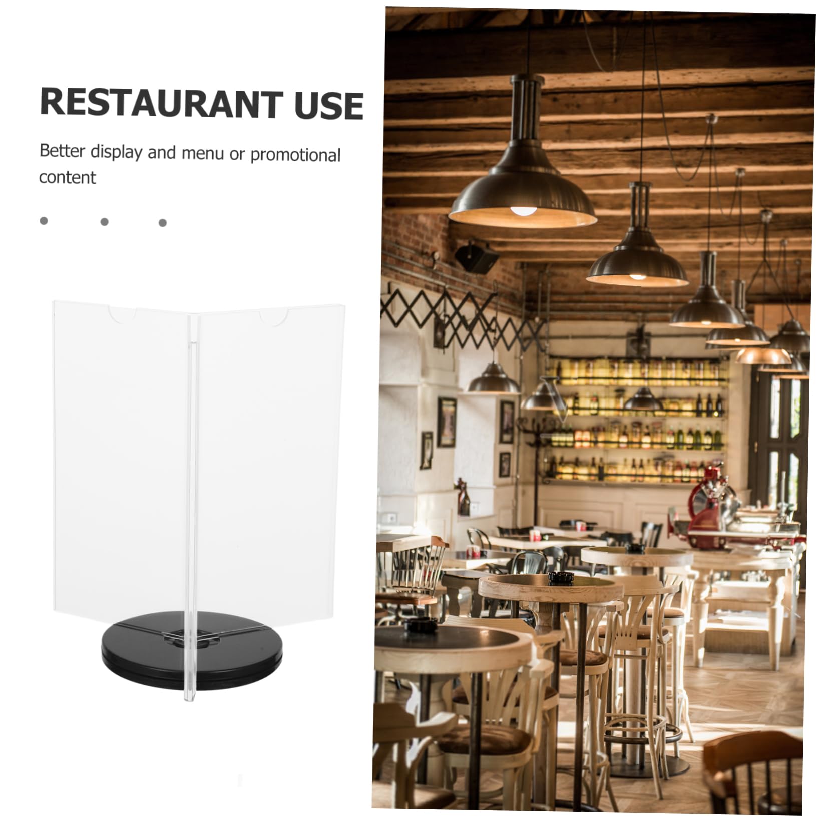2piezas Soporte De Menú De Escritorio Exhibidor De Menú Multifacético Con Base Para Restaurantes Cafés