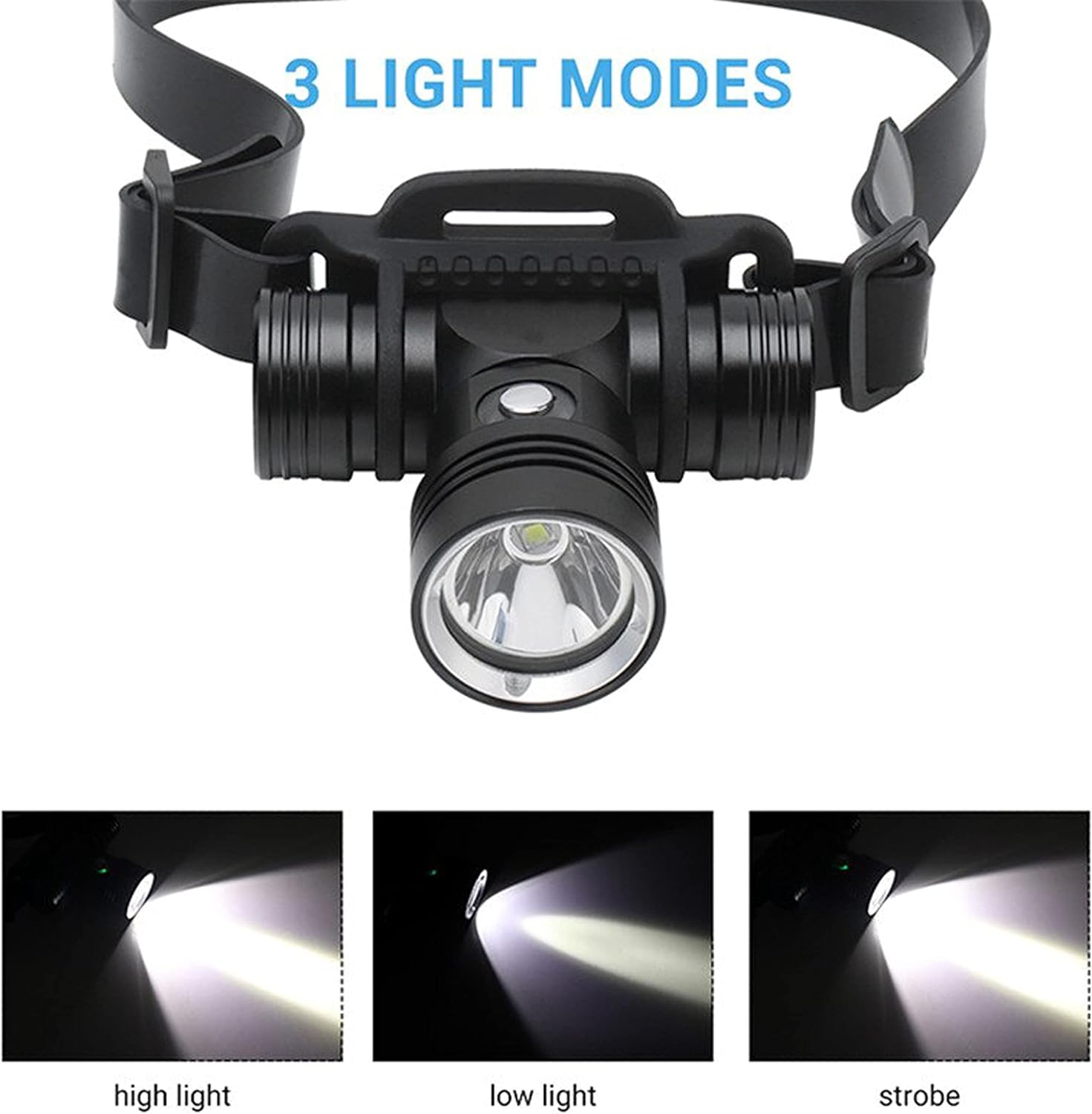 LED Diving Head Torch, Super Bright 2000 Lumens Underwater Headlamp
