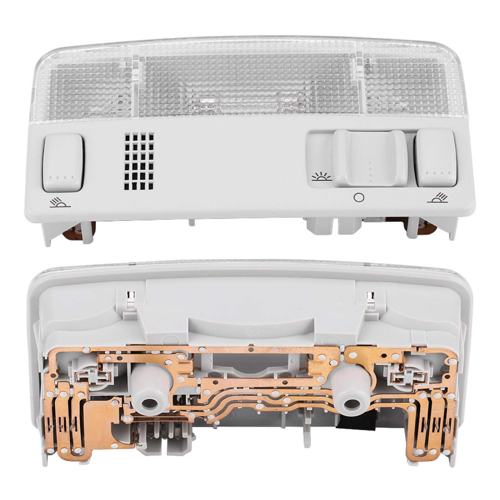 Qiilu Lámpara de Techo de luz de Lectura Interior del Coche para MK4 para Gris 1TD947105 U7d776 Luz de Lectura de Cúpula Delantera Repuesto de Luz de Lectura de Cúpula Delantera Interior