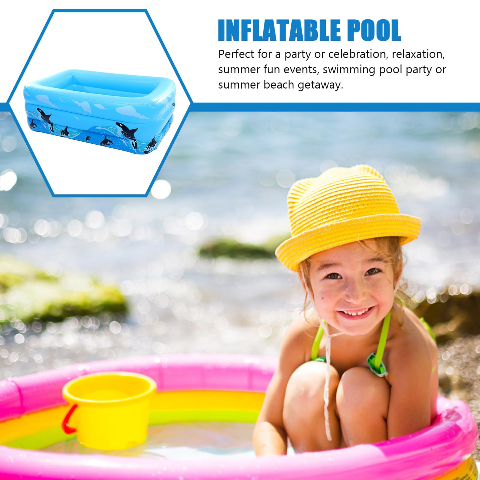 Aufblasbarer Mädchen-Pool Dreilagiger Planschbecken Für Garten Und Sommer-spaß Für Eltern- Mädchen-interaktion Und Sommerpartys
