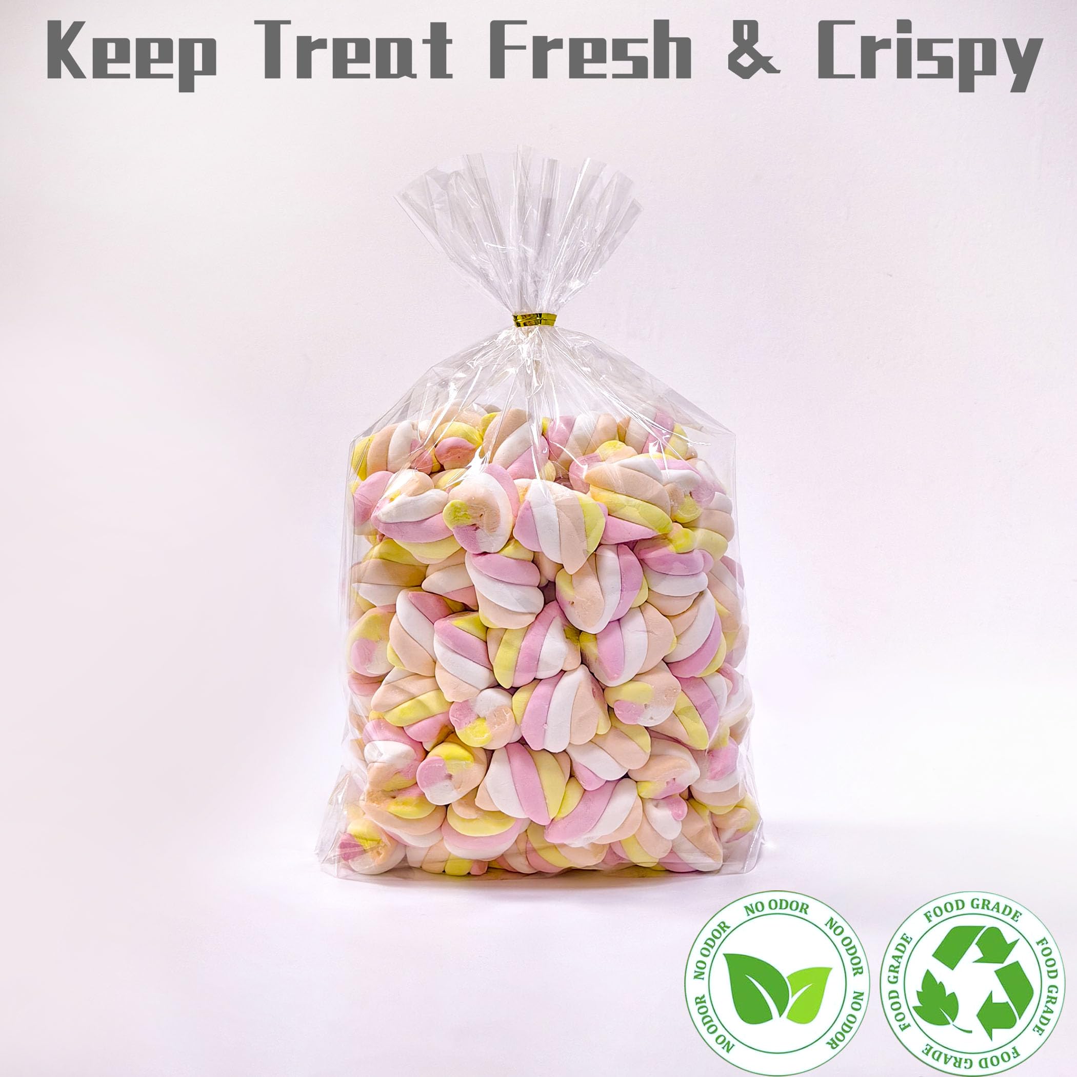 QOIUSO 126 przezroczystych torebek prezentowych, celofanowe torebki na smakołyki z krawatami, plastikowe torby na cukierki, przezroczyste torby celofanowe do pakowania popcornu, na imprezę, ciasteczka