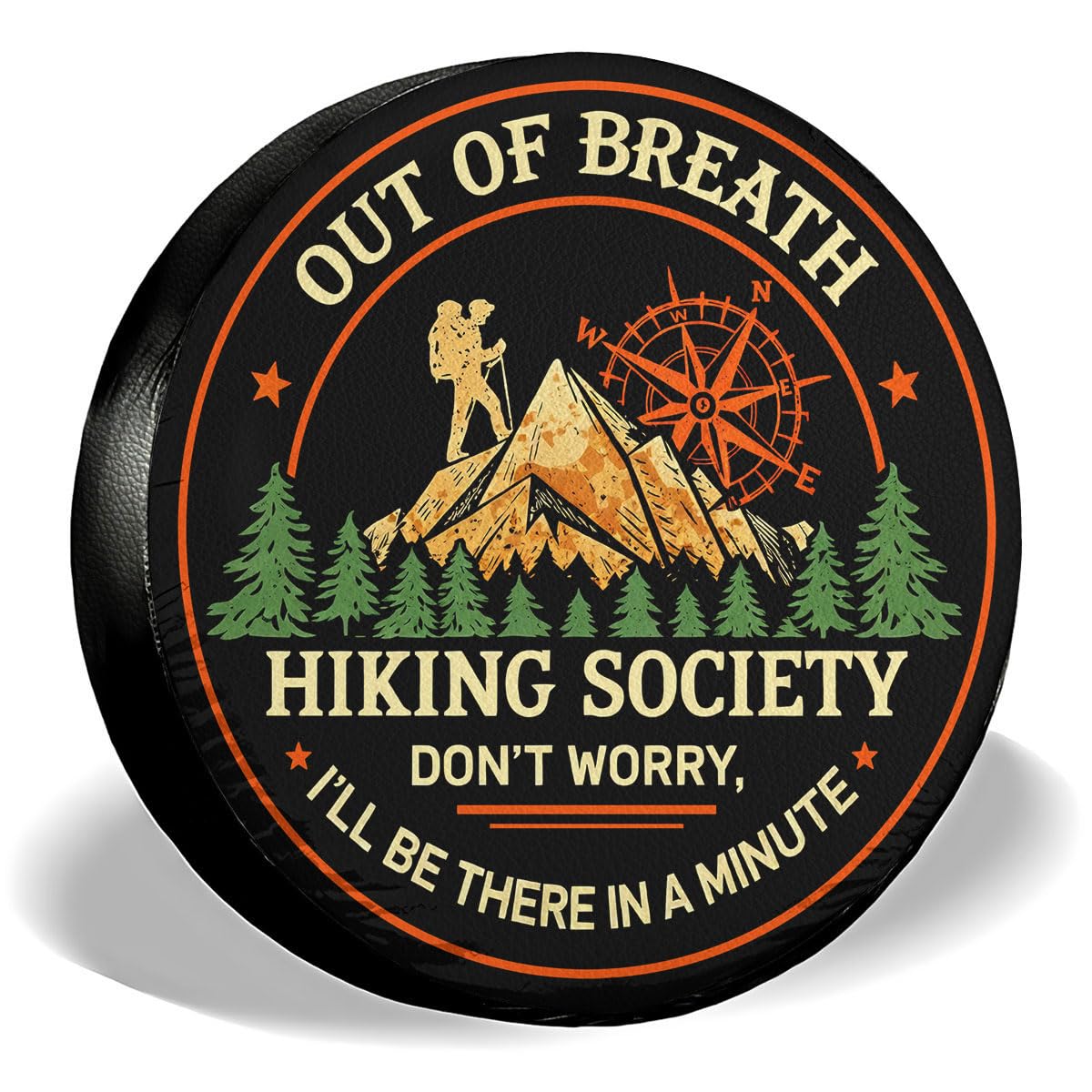 GENANY Hiking Camp Society Spare Tire Cover for RV Trailer, Waterproof, No Camera Hole, Size 16 Fits 29-31 Inch
