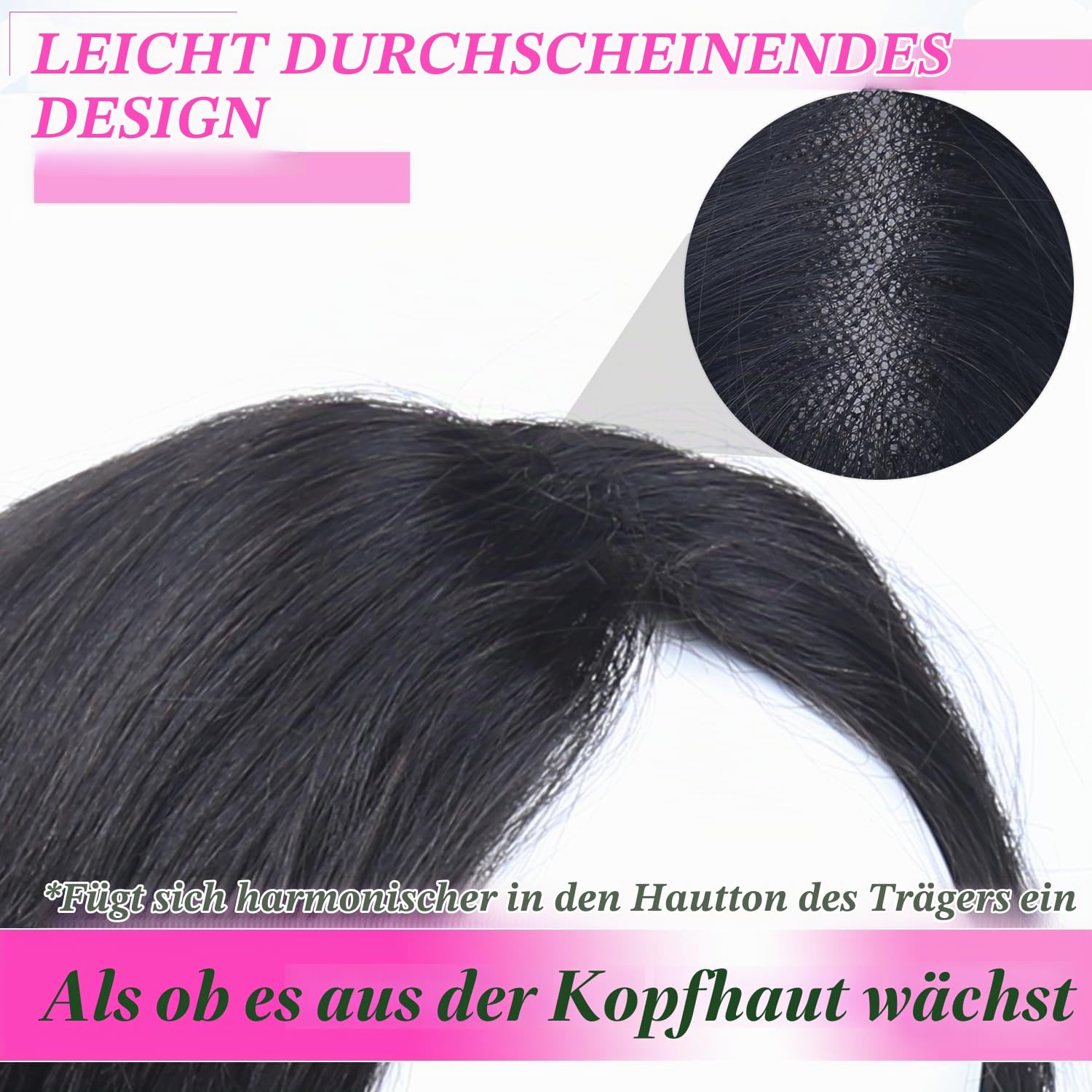 Haarteile für Frauen aus echtem menschlichem Haar Topper für schüttere Kronen unsichtbare Aufwertung handgeknotete Schweizer Spitzenbasis Haarteile ohne Pony realistische Haaransatzlinie Natürliche