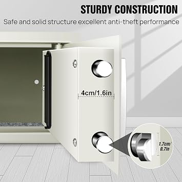 Digital Safe Box Fireproof Waterproof Safety Electronic Security Steel Money Cash Home Office Digital Safe 8.5L White