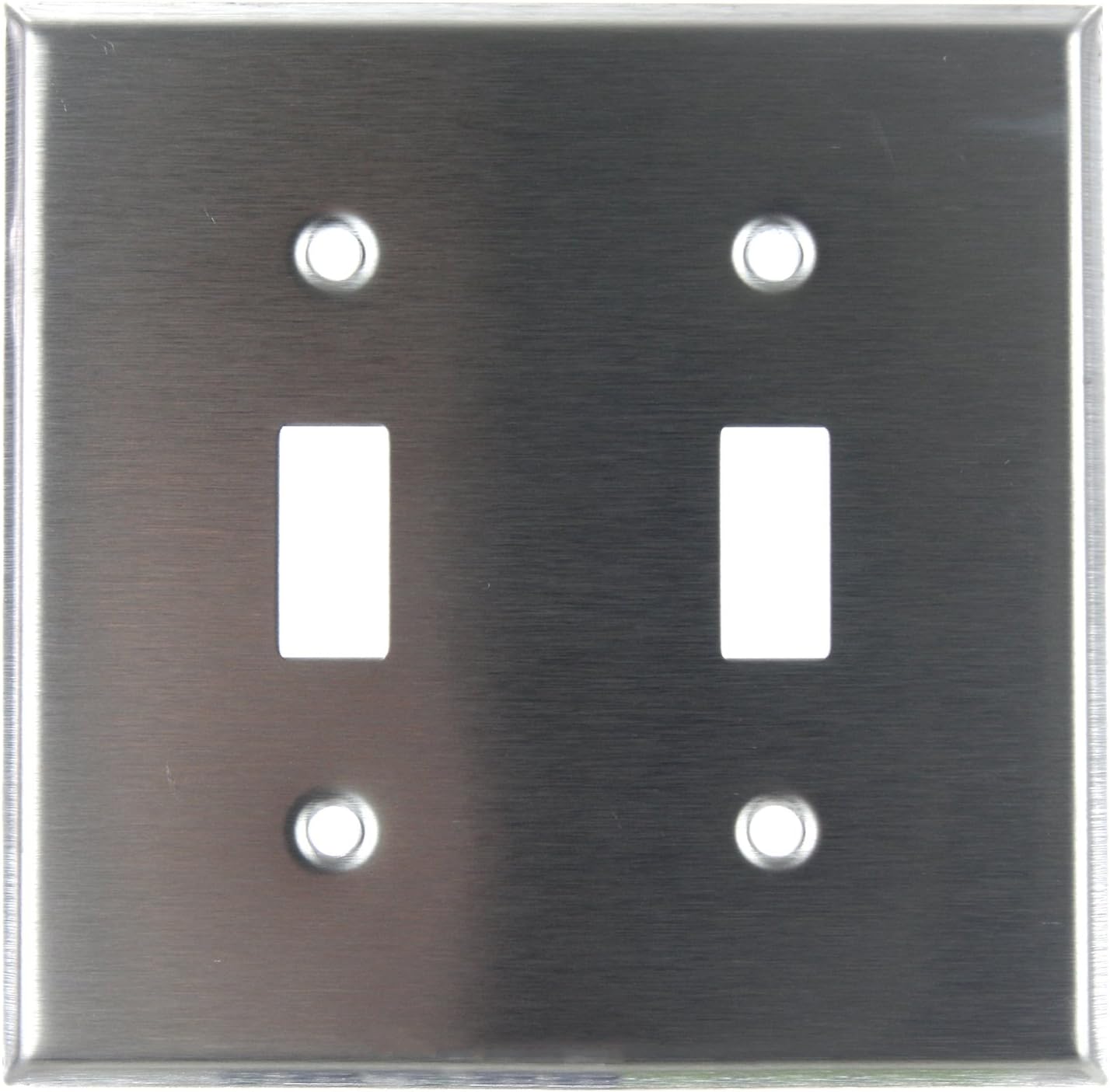 Sunlite 50512 2 Gang Toggle Switch Wall Plate Standard Size, Smooth Surface, Round Edges, Clean Designed, 1 Pack, Ivory