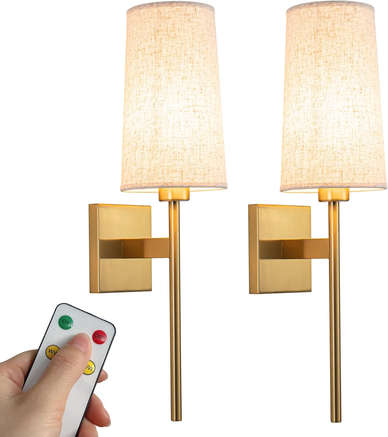 Juego de dos apliques de pared a pilas, iluminación de pared