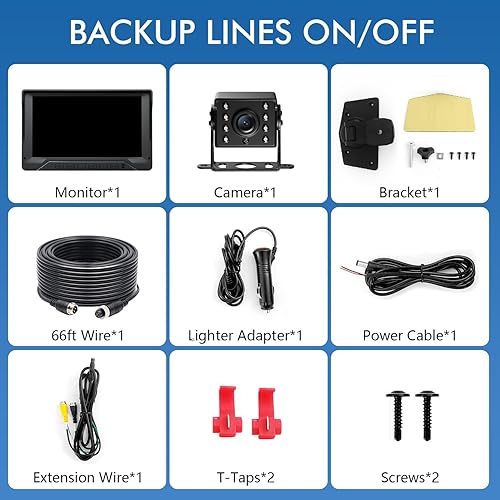 Miniatura 7 de Cámara de respaldo RV Plug and Play, cámara de respaldo de 7 pulgadas para remolque de camión, sin demora, 1080P HD, 2 canales, gran angular de 150,