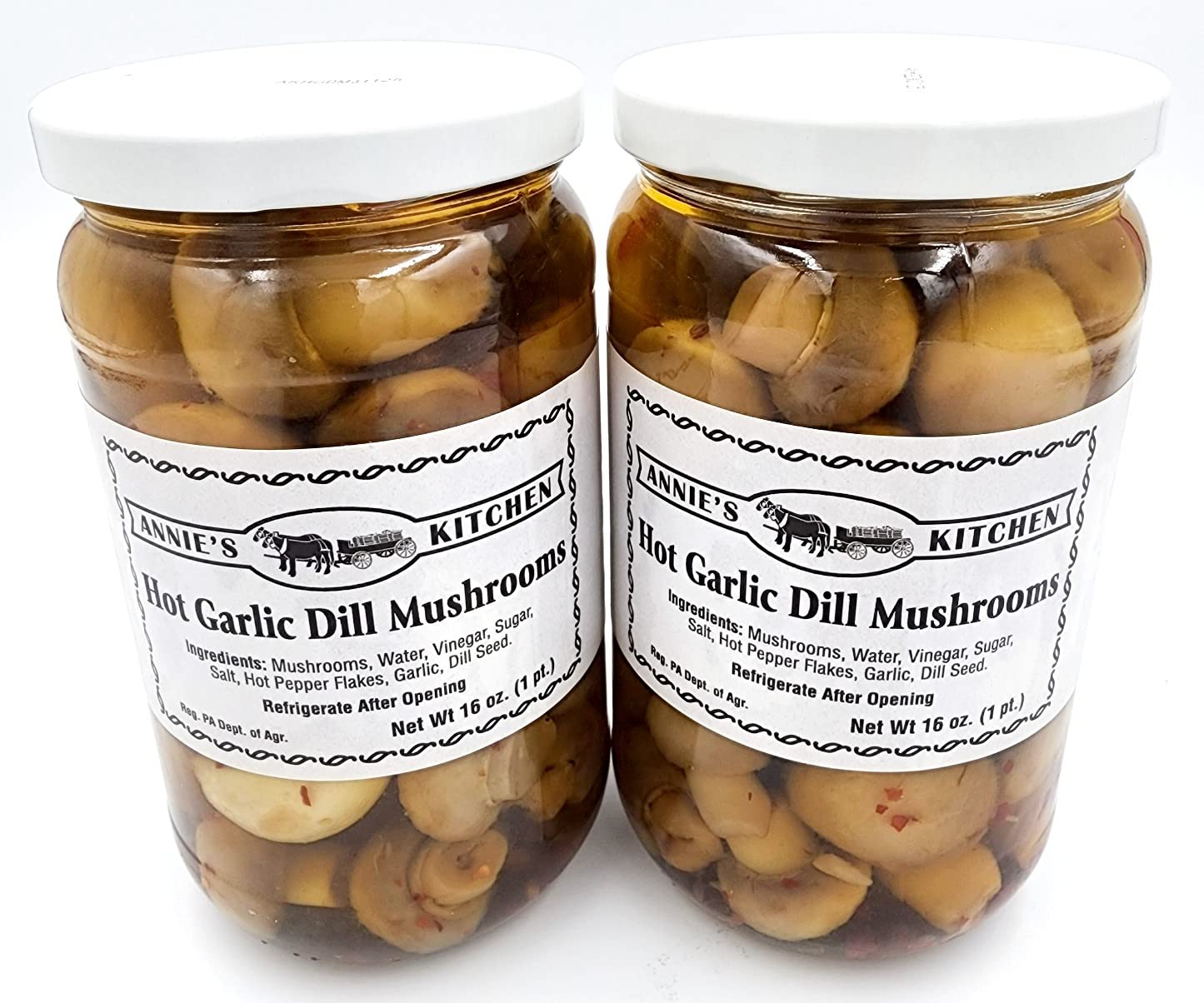 Annie's Amish Kitchen Hot Garlic Dill Mushrooms All