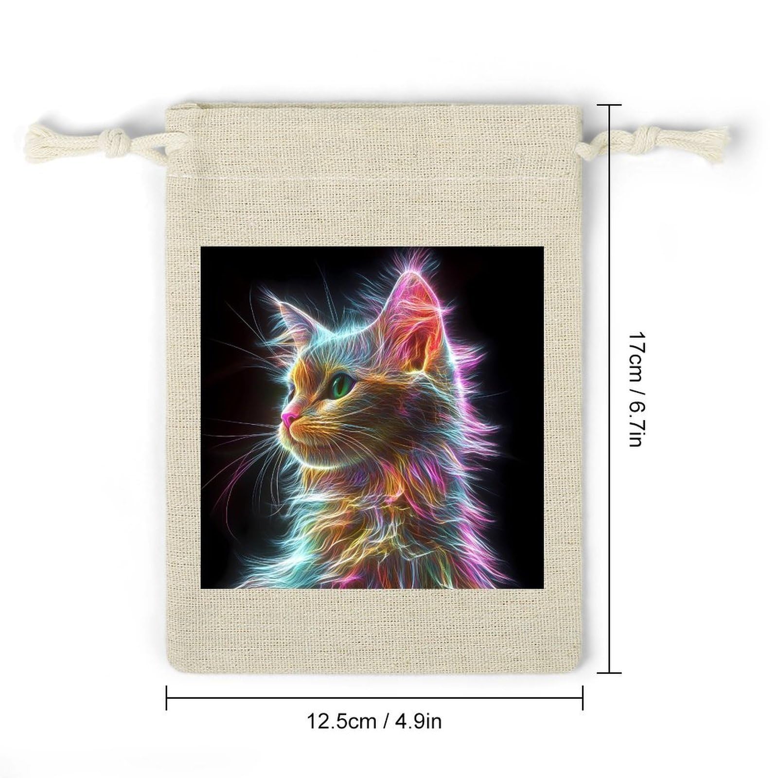 Thunder Cat Colorful Spirit God 8 Pack Small Gift Bags Cotton And Linen Drawstring Pockets Sachet Bag for Party Home Supplies