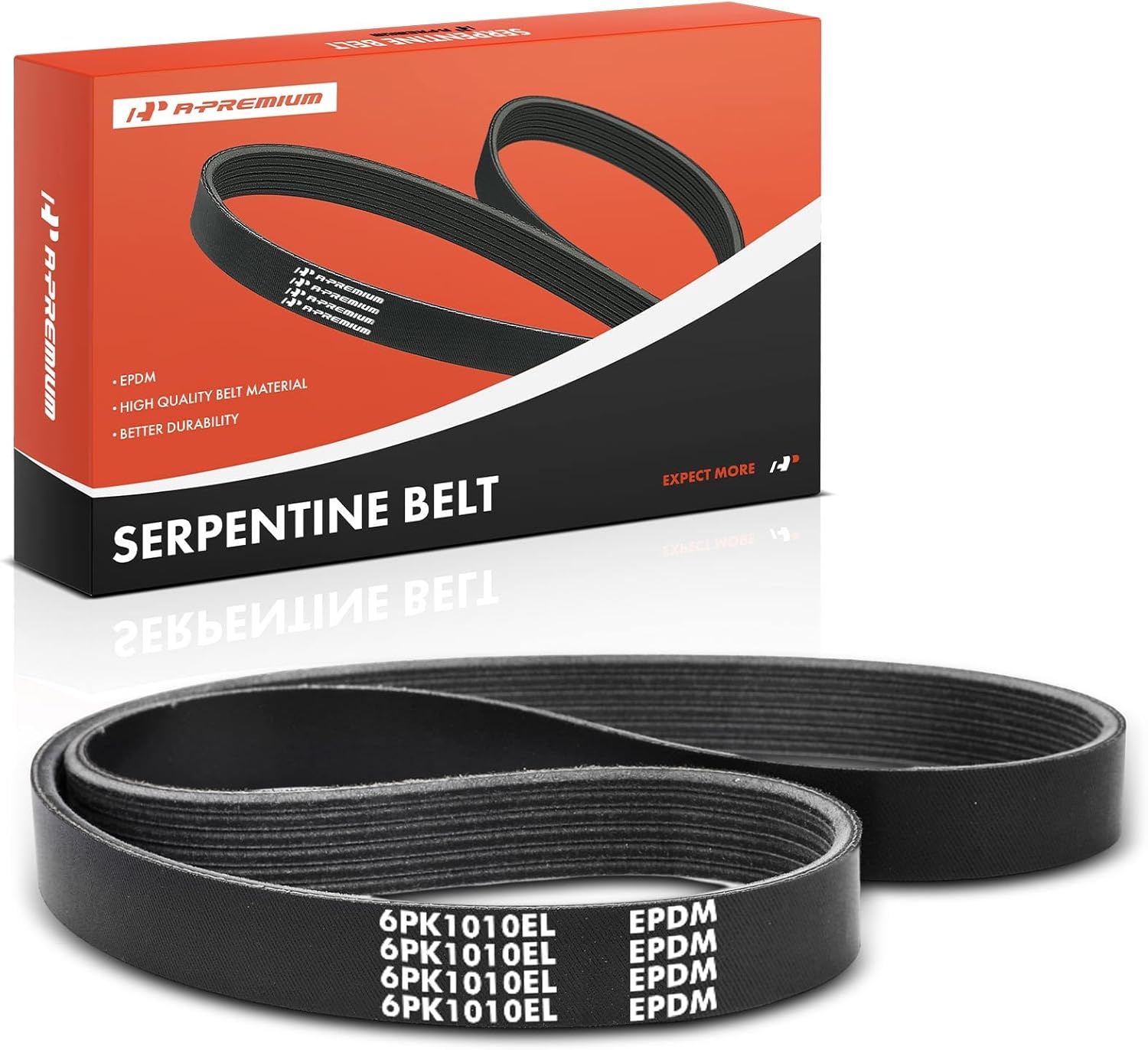 A-Premium 39.78 In Air Conditioning Stretch Fit Serpentine Drive Belt Fit For Ford Fiesta 2011 2012 2013, L4 1.6L, Gas Only