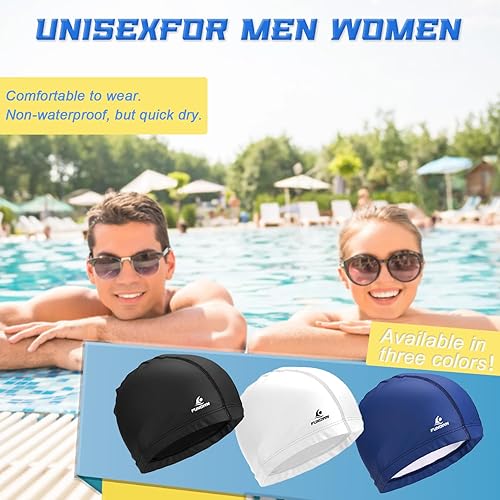 Miniatura 6 de Gorro de natación de tela de elastano con capa protectora de alta elasticidad y tela de elastano para mujeres, hombres y adultos