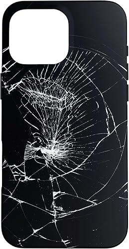 Vista 49 de iPhone 12/12 Pro - Funda negra con diseño roto falso, disuasorio de robo