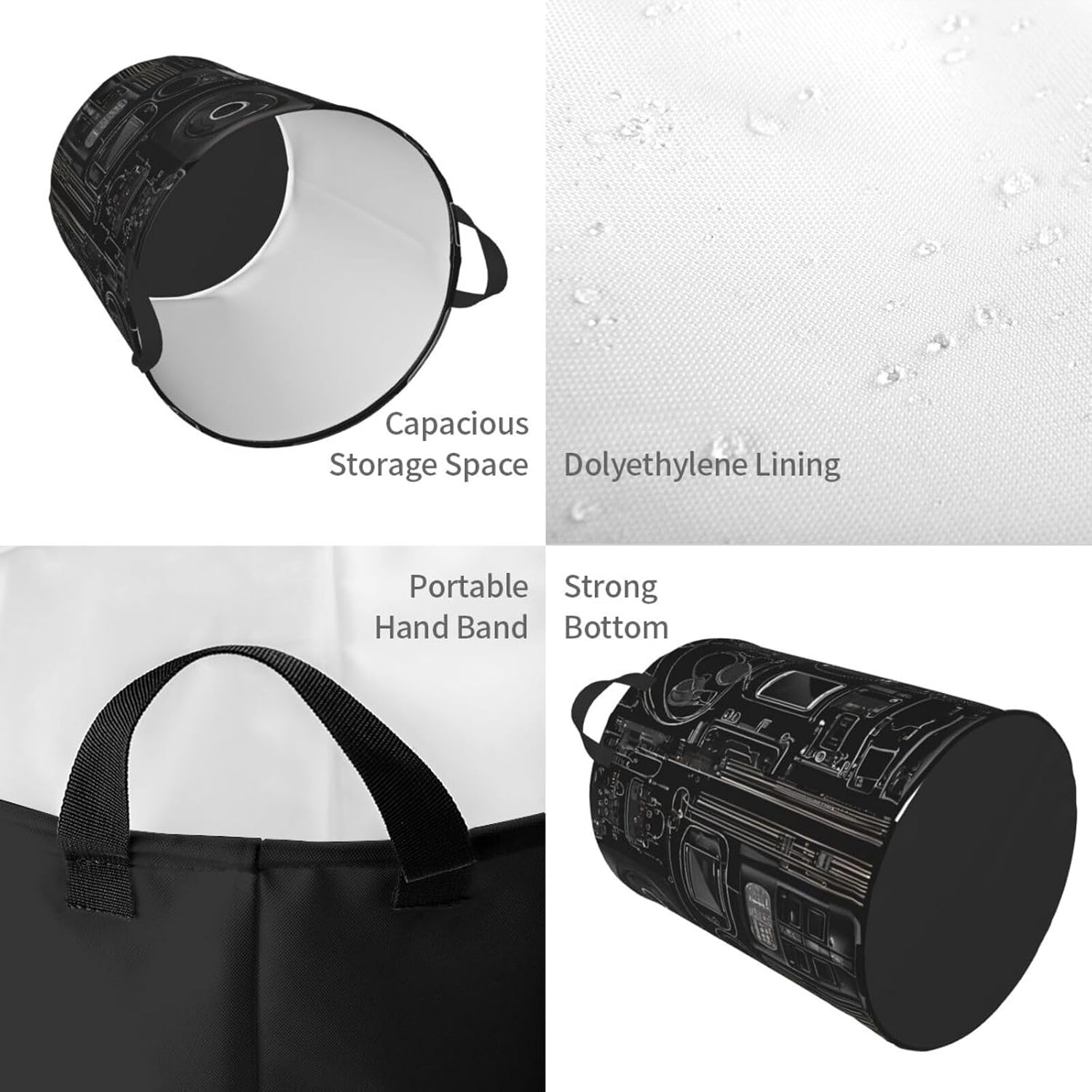 Game Video Gaming Pattern Foldable Laundry Storage Basket With Handle image 4