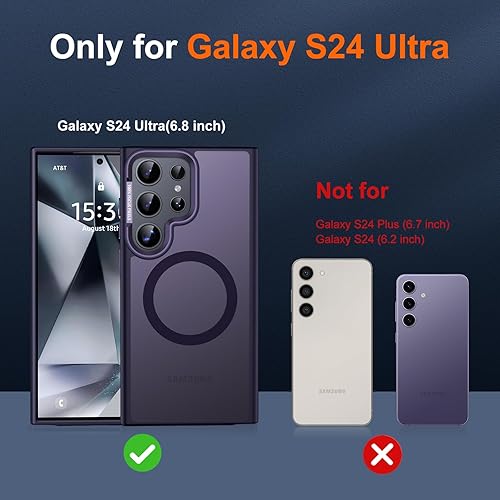 Miniatura 9 de JAME Funda para Samsung Galaxy S24 Ultra Magsafe, cristal transparente anti amarilleamiento protección de grado militar de 10 pies Funda