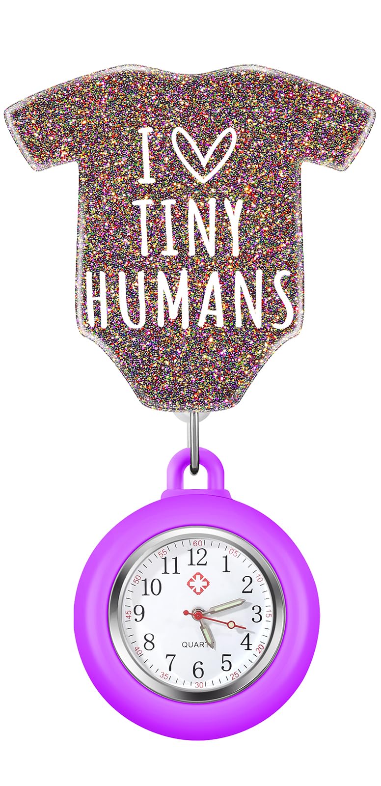 Plifal Nurse Pocket Watch Nursing Badge Fob with Second Hand - Retractable Clip On Clock with Secondhand for Medical Staff Women Men