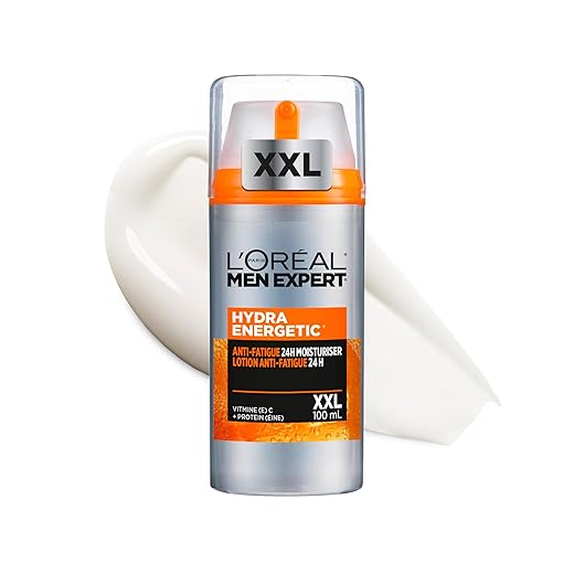 L'Oréal Men Expert Crema Hidratante Anti-Fatiga 24h Hydra Energetic para Hombres, Crema Facial de Uso Diario, Aporta Energía, Formato 100 ml,